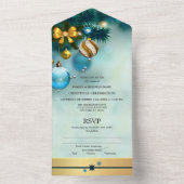 Elegante kerstvakantie all in one uitnodiging (Binnen)