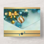 Elegante kerstvakantie all in one uitnodiging (Achterkant)