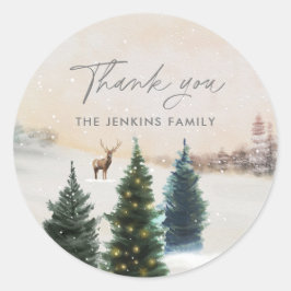 Elegante Kerstvakantie Bedankt Stickers