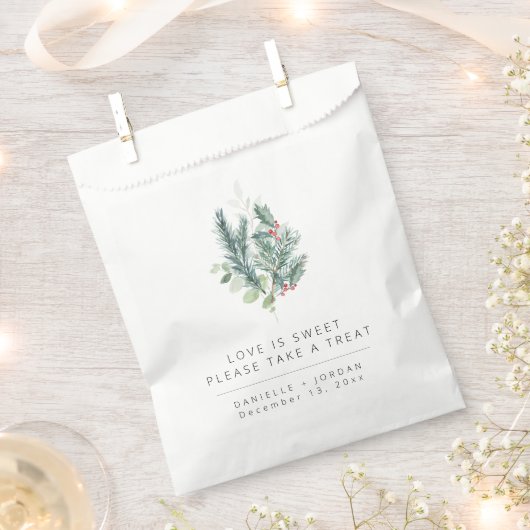 Elegante kerstvakantie bruiloft bedankzakje (Geknipt)