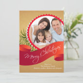 Elegante Kerstvakantie Fotokaart Feestdagenkaart (Staand voorkant)