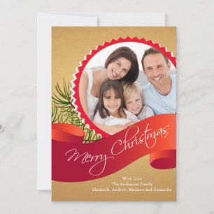 Elegante kerstvakantie fotokaart feestdagenkaart