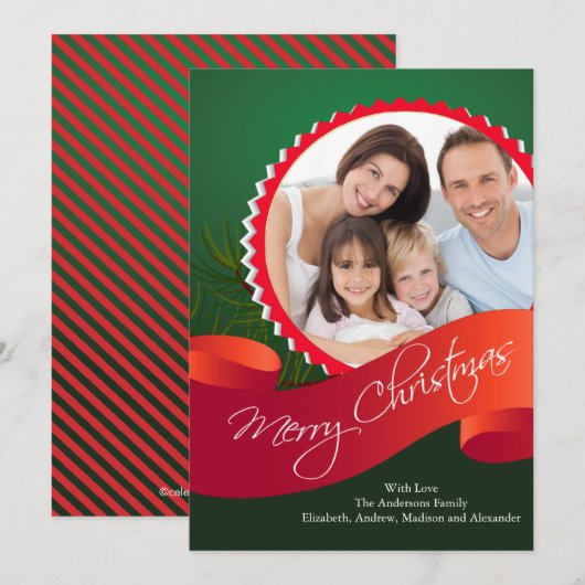 Elegante kerstvakantie fotokaart feestdagenkaart (Voorkant / Achterkant)