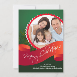 Elegante kerstvakantie fotokaart feestdagenkaart