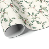 Elegante Kerstvakantie Poinsettia Cadeaupapier (Rol Hoek)