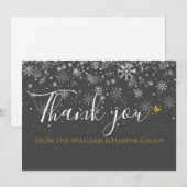 Elegante kerstvakantie sneeuwvlokken dank u bedankkaart (Voorkant / Achterkant)