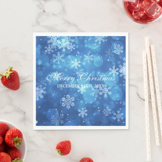 Elegante kerstvakantie Sparkle Blue Servetten (Insitu)