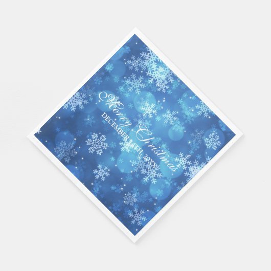 Elegante kerstvakantie Sparkle Blue Servetten (Hoek)