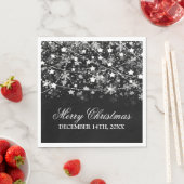 Elegante Kerstvakantie String Lichten Zilver Servetten (Insitu)