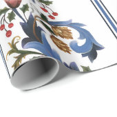 Elegante kerstvakantie William Morris Geïnspireerd Cadeaupapier (Rol Hoek)