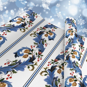 Elegante kerstvakantie William Morris Geïnspireerd Cadeaupapier