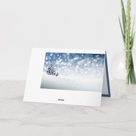 Elegante Kerstvakantie Winter Sneeuwboom Kaart (Achterkant)