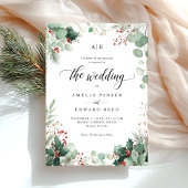 Elegante Kerstvakantie Winter Wedding Kaart