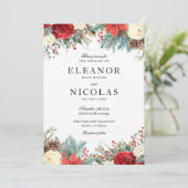 Elegante Kerstvakantie Winter Wedding Kaart (Staand voorkant)