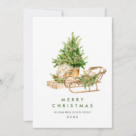 Elegante Kerstversiering Bedrijfs Groet Feestdagenkaart