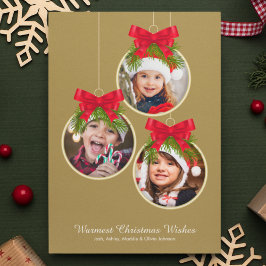 Elegante kerstversiering drie foto's feestdagenkaart