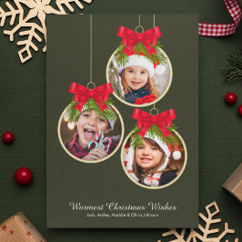 Elegante kerstversiering drie foto's feestdagenkaart