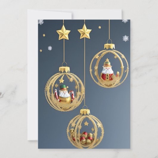 Elegante Kerstversiering Feestdagenkaart (Voorkant)