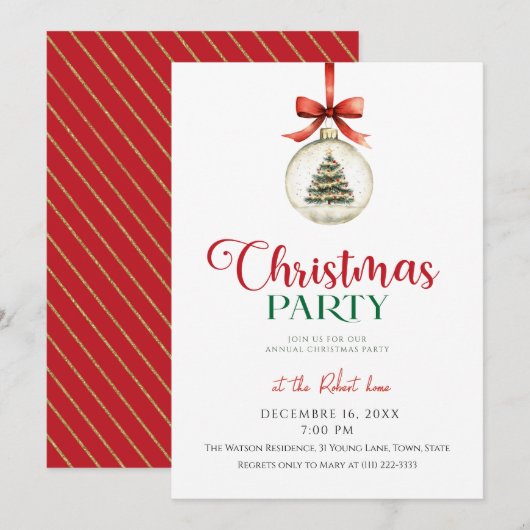 Elegante kerstversiering  Kerstfeest  Kaart (Voorkant / Achterkant)
