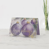 Elegante kerstversiering lavendel feestdagen kaart (Voorkant)