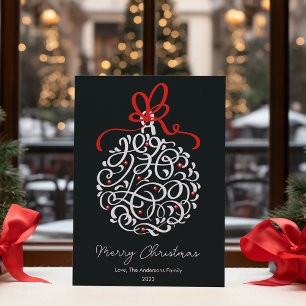 Elegante kerstversiering plat feestdagenkaart