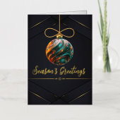 Elegante kerstversiering seizoen groeten folie wenskaart (Voorkant)