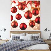 Elegante kerstversieringen canvas afdruk (Insitu (Slaapkamer))