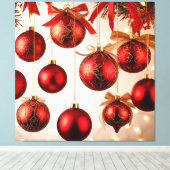 Elegante kerstversieringen canvas afdruk (Insitu (Houten vloer))