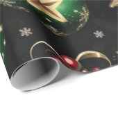 Elegante kerstversieringen en gouden sterren cadeaupapier (Rol Hoek)