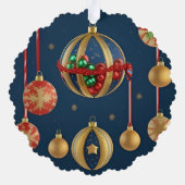 Elegante kerstversieringen ornament kaart (Achterkant)