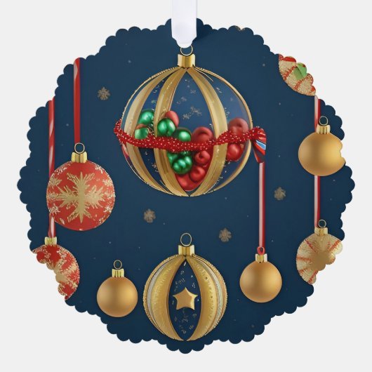 Elegante kerstversieringen ornament kaart (Voorkant)