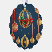 Elegante kerstversieringen ornament kaart (Links)