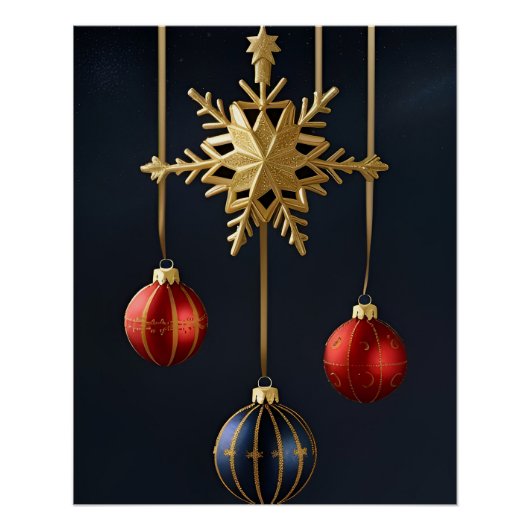 Elegante kerstversieringen perfect poster (Voorkant)