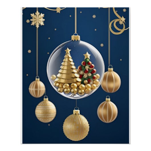 Elegante kerstversieringen perfect poster (Voorkant)