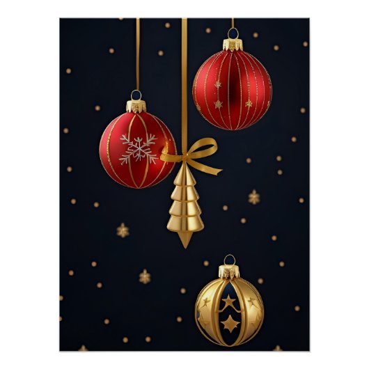 Elegante kerstversieringen perfect poster (Voorkant)