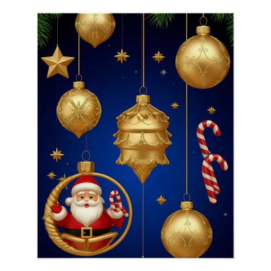 Elegante kerstversieringen perfect poster (Voorkant)