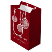 Elegante kerstversieringen rood medium cadeauzakje (Voorkant Gekanteld)