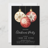 Elegante Kerstversieringen Vakantie Party Kaart (Voorkant)
