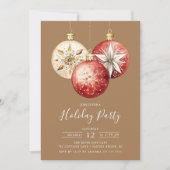 Elegante Kerstversieringen Vakantie Party Kaart (Voorkant)