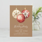 Elegante Kerstversieringen Vakantie Party Kaart (Staand voorkant)