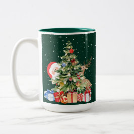 Elegante kerstvibes tweekleurige koffiemok