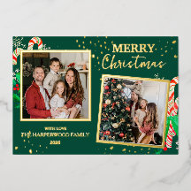 Elegante Kerstvreugde Gouden Glans Multi Foto