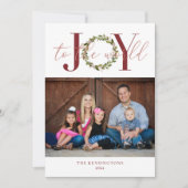 Elegante kerstvreugde voor de wereld Vakantiefoto Feestdagenkaart (Voorkant)