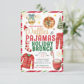Elegante Kerstwafel Pyjama Vakantie Brunch Kaart (Staand voorkant)