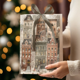 Elegante Kerstwaterverfhuizen | Cadeaubag Medium Cadeauzakje