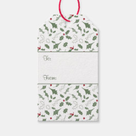 Elegante Kerstwinter Holly Adreslabel Cadeaulabel