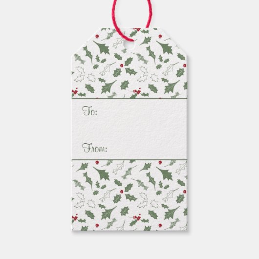 Elegante Kerstwinter Holly Adreslabel Cadeaulabel (Voorkant)