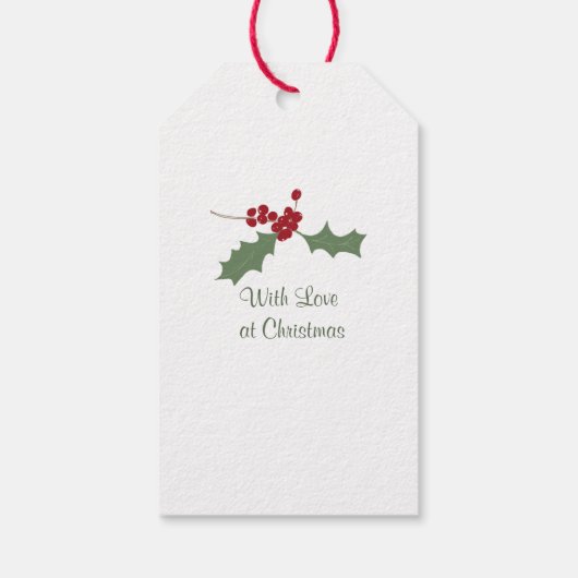 Elegante Kerstwinter Holly Adreslabel Cadeaulabel (Achterkant)