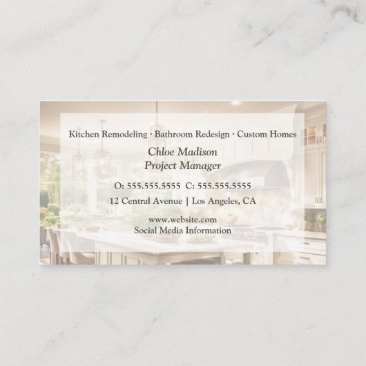 Elegante keuken verbouwing & constructie visitekaartje (Achterkant)