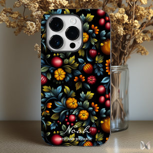 Elegante Khokhloma Bloemen in rijke, levendige kle Case-Mate iPhone 14 Pro Hoesje